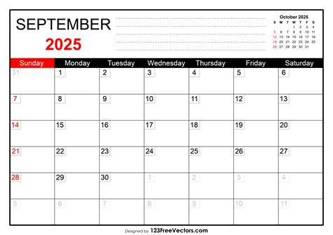 Free Download September 2025 Printable Calendar