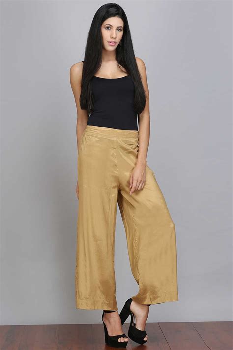 Buy Gold Toned Palazzo Online for Woman | Shop for Aurelia