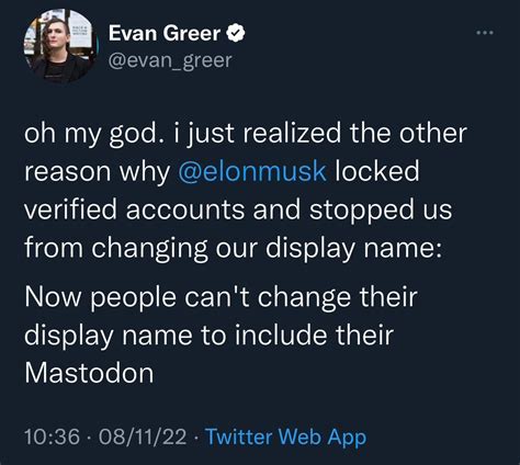 Twitter locks display names for all verified users, likely because Elon ...