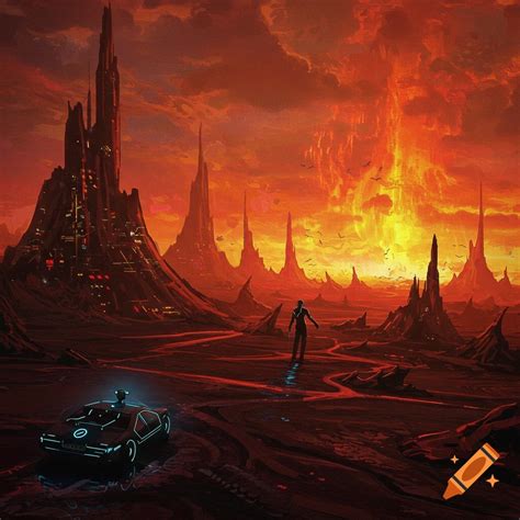 Futuristic cyberpunk hellscape with a Tron and 2001: Space Odyssey ...