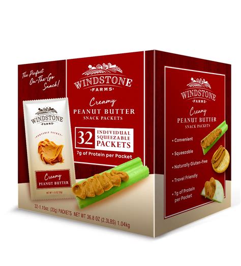 Buy Windstone Farms Creamy Peanut Butter 32ct 1.15oz Snack Packet, 1 ...