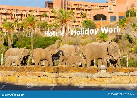 BENALMADENA, SPAIN - 21 NOVEMBER 2022 Roundabouts of the Elephants in ...