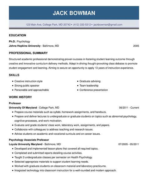 Resume Job Title Examples
