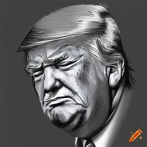 Hand-drawn composite sketch of donald trump on Craiyon
