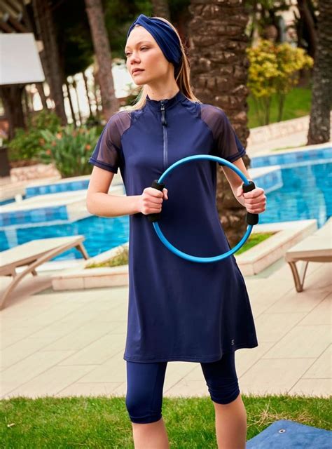 Navy Blue - Unlined - Multi - Half Coverage Swimsuit