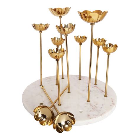 Buy Elegance: Lotus Theme T-light Holder In Brass – PC HOME DECOR