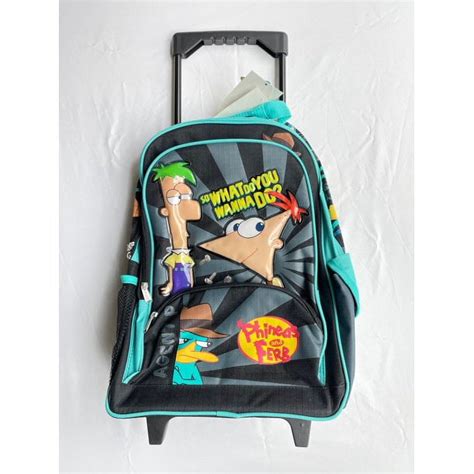 Phineas And Ferb Rolling Backpack - Large Phineas And Ferb Wheeled ...