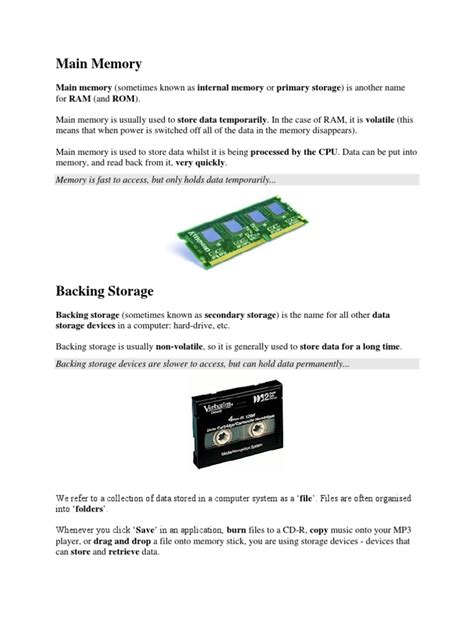 Image result for Main Memory Tutorial