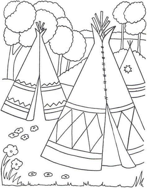 American Indian Pictures to Color for Kids