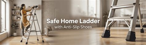 Safe Home Ladder with Anti-Slip Shoes