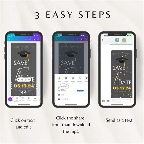 Graduation Save the Date Template for Texting, Save the Date Text ...