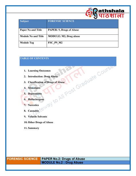4712 et 4712 et 02et - Nice - FORENSIC SCIENCE PAPER No: Drugs of Abuse ...