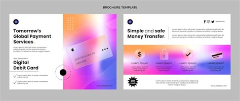 Gradient texture technology brochure | Free Vector