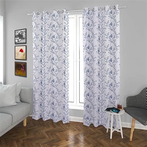 Buy HOMEMONDE Cotton Curtains Vine Floral Decoration Bel Printed for ...