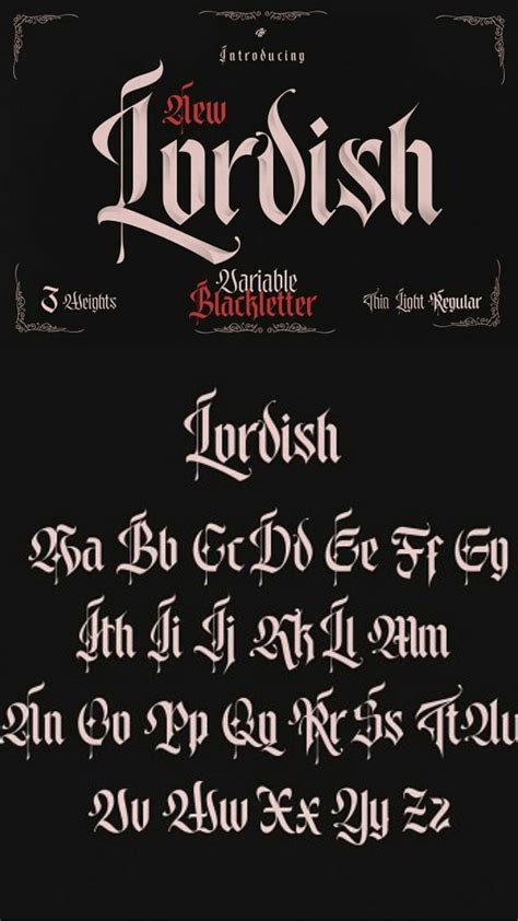 Lordish Blackletter Font | Lettering fonts, Lettering styles alphabet, Tattoo fonts