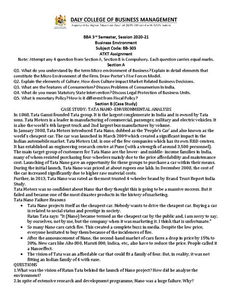 III Sem Business Environmen - BBA 3rd Semester, Session 2020- Business ...