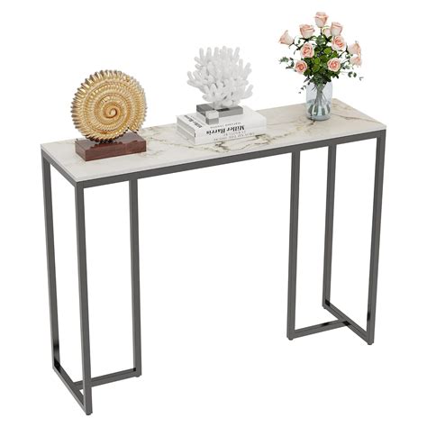 Wisfor Marble Console Table for Entryway: Sintered Stone Hallway Desk ...