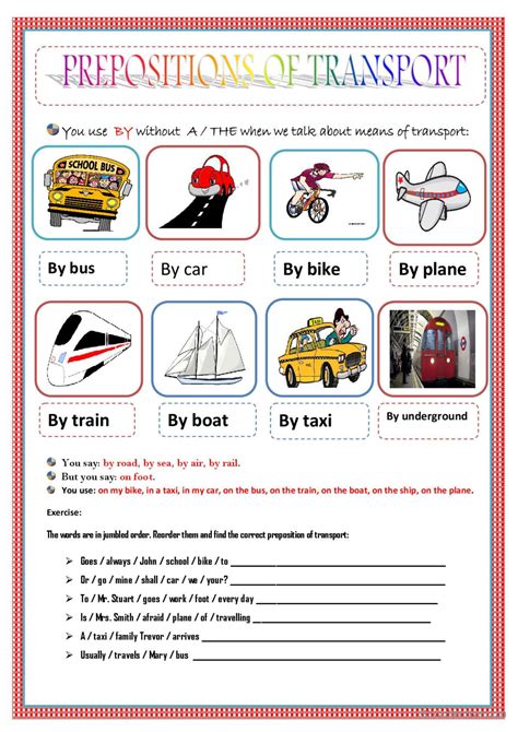 Means of Transportation Worksheet 的图像结果