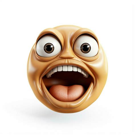 Face with Open Mouth emoji on white background high quality 30687207 ...