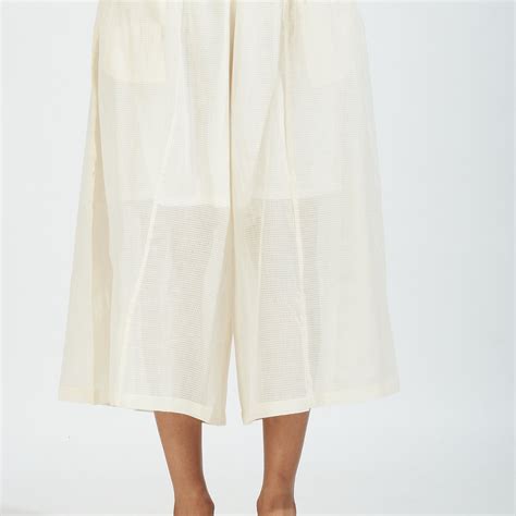 box pleated culotte - ivory kota - maati crafts