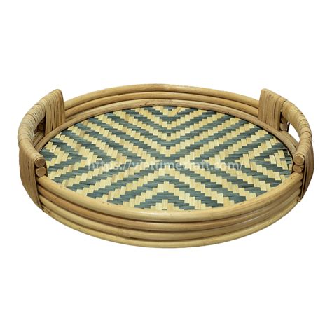 Handicraft Wicker Bamboo Basket Serving Tray - Vietnam Wholesale
