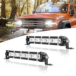 SKYWORLD 6inch 30W Single Row LED Light Bar Flood Beam Work Lights Bar ...