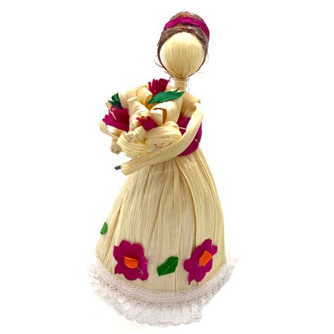Handmade Mexican Corn Husk Tamal Quinceañera Doll | Corn husk dolls ...
