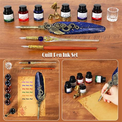 Aifeiter Quill Pen Ink Set-Feather Calligraphy Pen and Ink India | Ubuy