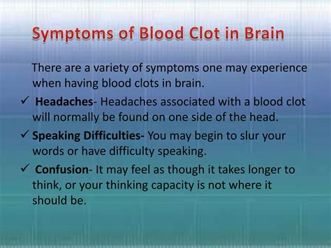 Blood Clots in Brain | PPTX