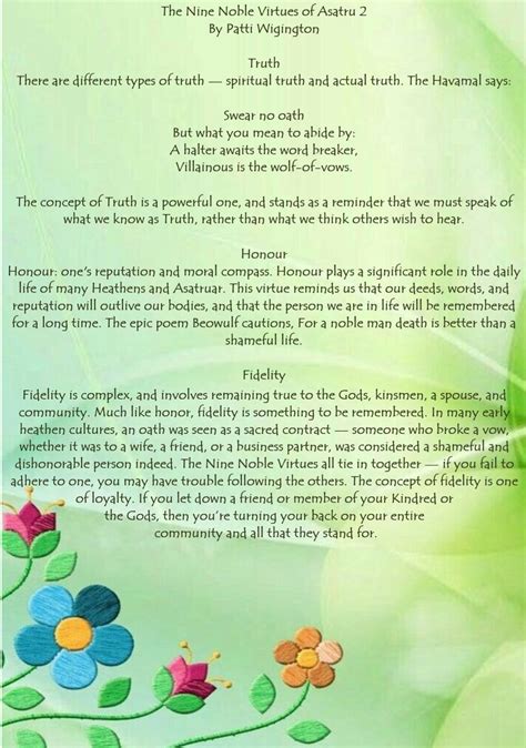 The Nine Noble Virtues of Asatru 2 | Spiritual truth, Virtue, Asatru