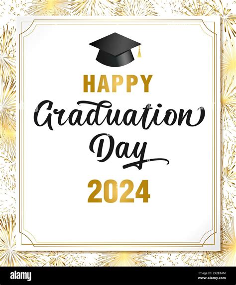 Happy Graduation Day 2024 school banner concept. Holiday backdrop with ...
