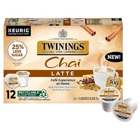 Amazon.com: Twinings Chai Latte Black Tea 72 K-Cup Pods for Keurig, 12 ...
