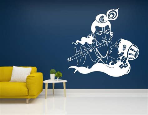 Maa Art World 60 cm Radha krishna Wall Sticker Beautiful radha krishna ...