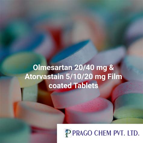 Olmesartan 20 Mg & Atorvastain 5 Mg Film Coated Tablets - Pharmint
