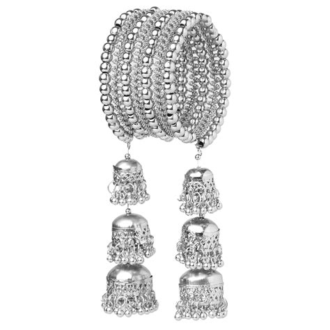 Buy Bodheetree Brass Alloy Traditional Trendy Silver Finish Adjustable ...