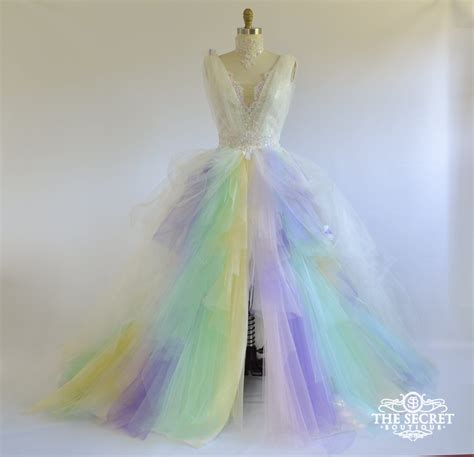 Pastel Rainbow Wedding Dress