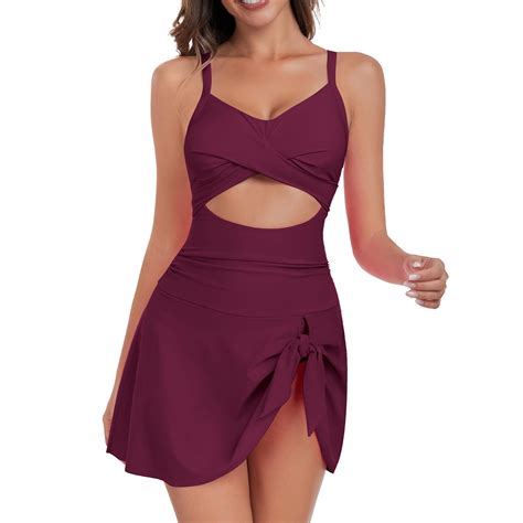 TODOZO One Piece Swimsuit Women Tummy Control Slimming Cheeky Modest ...