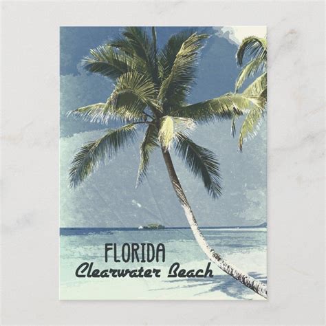 Clearwater Beach Florida Vintage Travel Poster Art Postcard | Cancun ...