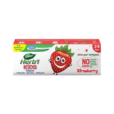 Buy Dabur Herb'l Kids Toothpaste for 2-6 Years (Strawberry Flavour ...