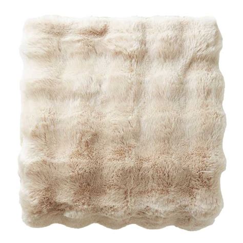 The Cozy Shop Neutral Bubble Faux Fur Throw Blanket, 60x80