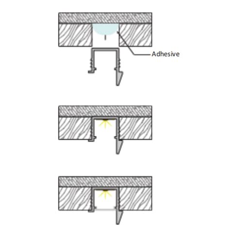 JS-JAS JSAS-Shelf Recessed Profile With Extended Arm Shelf Light Allum