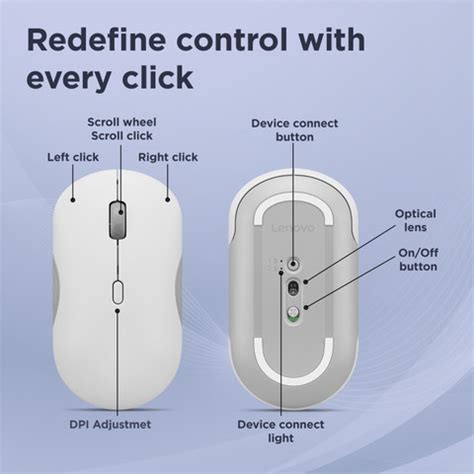 Lenovo 350 Bluetooth Silent Mouse Wireless Ambidextrous Optical Mouse ...