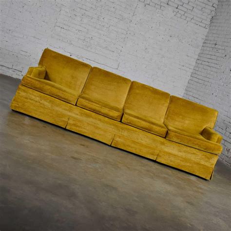 MCM Lawson Style 4 Cushion Gold Velvet Sofa Park Slope Coll. Abraham ...