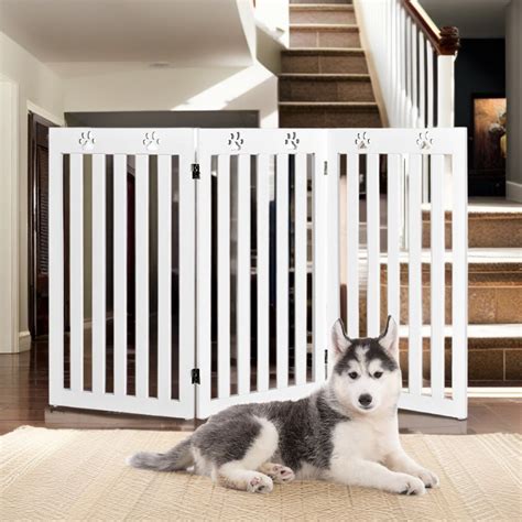 Demi Bonn 36" Indoor Freestanding Pet Gate, 3-Panel Indoor Foldable Dog Fence for Stairs ...