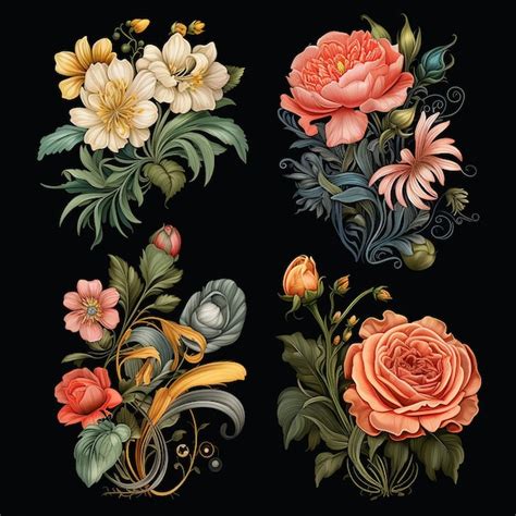 Floral elegance collection various different designs | Premium AI ...