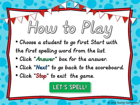 Editable Spelling List Game - Teacher Gameroom