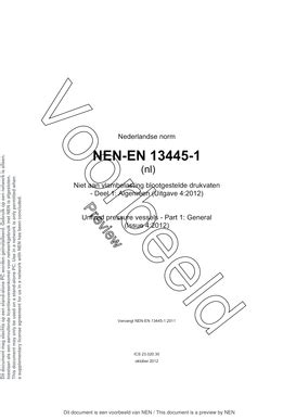 Invulbaar Online nen Unfired pressure vessels - Part 1 General - nen ...