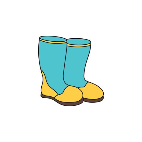 Kids drawing Cartoon Vector illustration childrens rubber boots icon ...