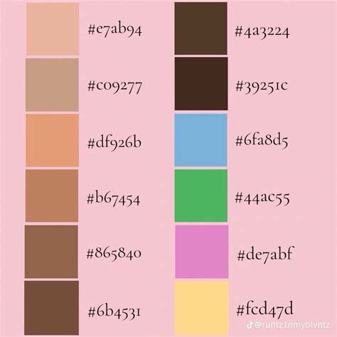 7 Dti skin tones ideas | hex color codes, color coding, hex colors