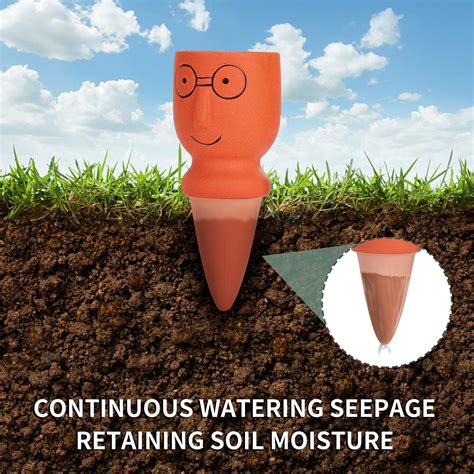 Snapklik.com : TopDirect Terracotta Watering Spikes 4 Pack, Cute Plant ...